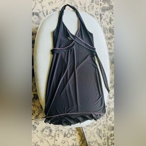 Black and pink halter dress